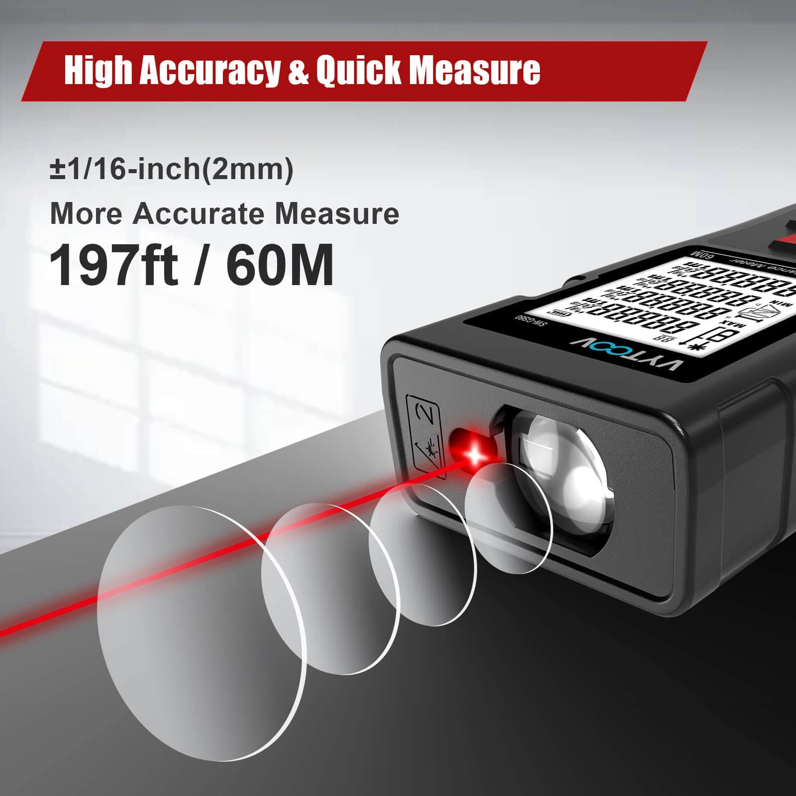 60m handheld digital telemetro laser distance